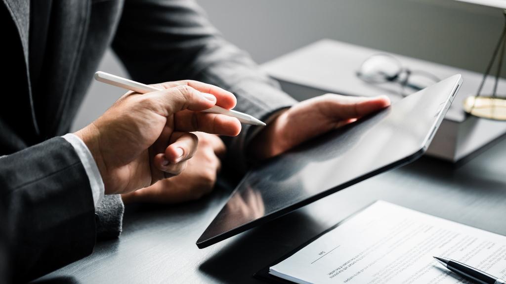 businessman and lawyers discussing about contract